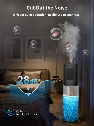 Miniatura 5 de Humidificadores de 8L para Dormitorio, 30dB Silencioso, Cobertura de 500 pies², Tiempo de Funcionamiento de 60H, Llenado Superior, Humidificador
