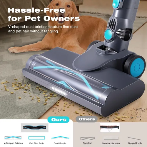 Miniatura 4 de HAUSMEISTER VoltVac Go - Aspiradora inalámbrica para pelo de mascotas en el hogar, aspiradora portátil recargable de mano (gris)