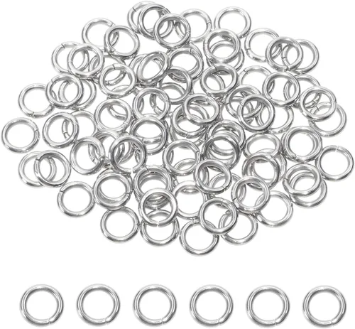 Shapenty Anillos abiertos de acero inoxidable, conectores gruesos y divididos para llavero, collar, pulsera, aretes, colgante, joyería, hallazgo,