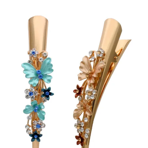 Miniatura 4 de Fashion & Lifestyle Juego de 4 pinzas de corte de cocodrilo grandes de aleación de metal para mujeres y niñas, horquillas para el cabello muy