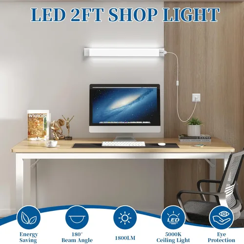 Miniatura 3 de Lámpara LED Utilitaria para Tienda de 2 pies y 4 pies, con enchufe, Luz de Tubo LED enlazable Impermeable Airand, Lámpara para debajo del gabinete