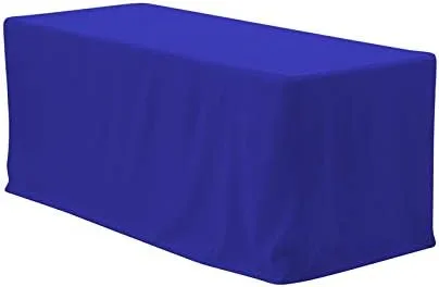Miniatura 2 de BEEKAY Mantel rectangular ajustable de 4 pies, color azul real, de 48 x 24 pulgadas, con caballete de poliéster, tela lavable, para bodas