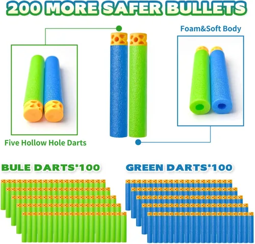 Miniatura 4 de Suministros de fiesta compatibles con Nerf - Paquete de 10 pistolas de cumpleaños para niños, decoración de guerra, máscaras faciales y gafas, 200