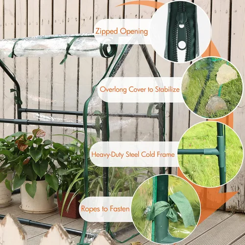 Miniatura 3 de Gardzen Mini invernadero de alta resistencia, portátil, con cremallera, tienda transparente para interiores o exteriores, para plantas, 36.2