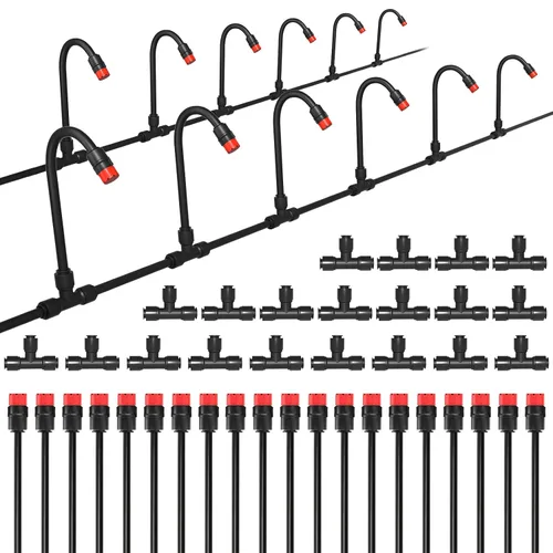 Miniatura 7 de MIXC 20 piezas de emisores de riego por goteo de dos vías de conexión rápida para tubos de riego por goteo de 1/4" - Emisores de goteo ajustables