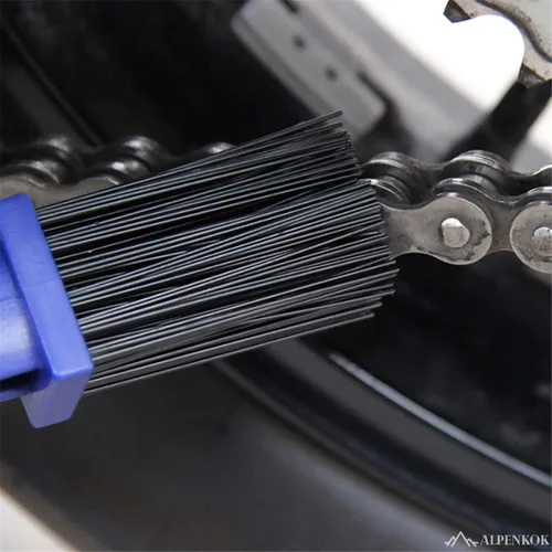 Miniatura 7 de Cepillo de cadena de motocicleta – Kit de limpieza de cadena de motocicleta de plástico duradero con cepillo y cerdas de nailon de tres caras