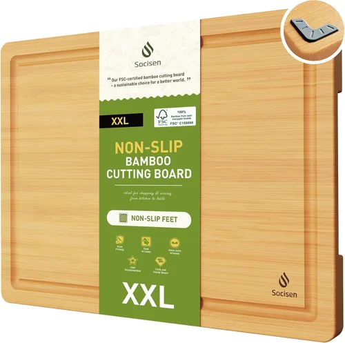 Miniatura 15 de Set de Tablas de Cortar de Bambú con Pies Antideslizantes para Sobre el Fregadero Regalos Mejor Mamá Mejor para Mamá Adicional Mamá Ocupada de Marrón