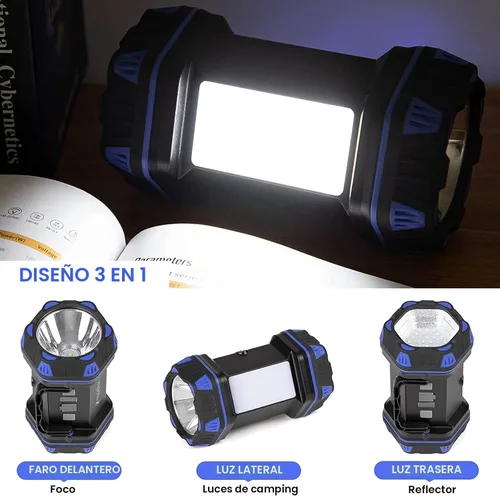 Miniatura 3 de Linterna de camping LED recargable, linterna de campamento de 1500 lm, 8 modos de luz, luces de campamento de capacidad 4800, luz de flash brillante