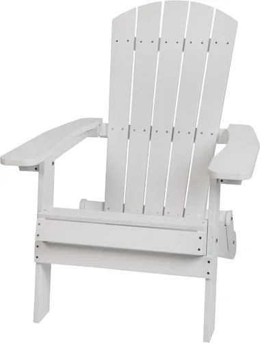 Miniatura 22 de Flash Furniture Charlestown – Silla plegable Adirondack de poliresina para interiores o exteriores, resistente a la intemperie, color negro