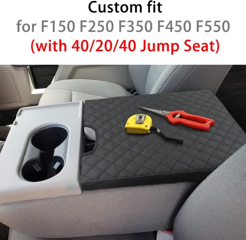 Miniatura 2 de Funda de reposabrazos de consola central para accesorios Ford F150 2015-2026 para F250 F350 F450 2017-2026 con asiento de salto 40/20/40, protección