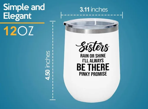 Miniatura 4 de Bride Proposal White Edition Vaso de vino de 12 onzas – I'll always be there – Regalo conmovedor para boda, despedida de soltera de hermana, novia