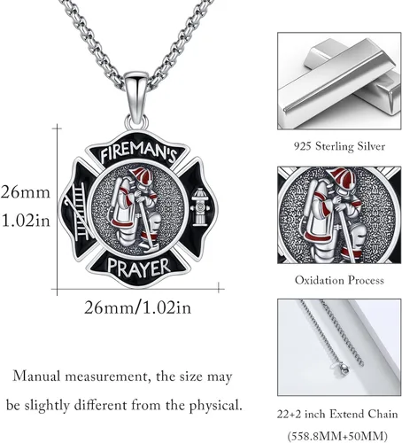 Miniatura 197 de Collar con colgante de plata de ley 925 con medalla de San Patrón, joyería religiosa para hombres y mujeres, con cadena de acero inoxidable 316L