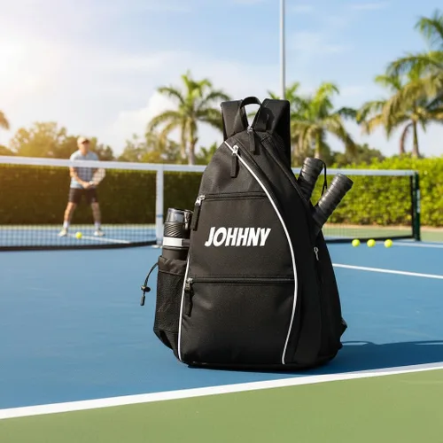 Miniatura 2 de Bolsa de pickleball personalizada: mochila de paleta personalizada con nombre o logotipo, bandolera reversible cruzada para hombres y mujeres