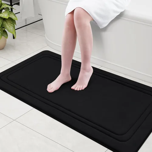 Miniatura 50 de Grandaily Alfombra de baño de espuma viscoelástica de 24 x 16 pulgadas, ultrasuave, antideslizante y absorbente, lavable a máquina, cómoda alfombra