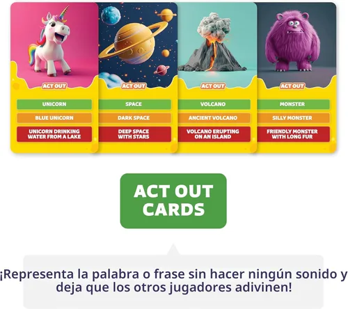 Miniatura 5 de Clever Fox Play Juego Épico de Charadas para Niños de 6 años en adelante – 200 Tarjetas de Actuar y Explicar con Ilustraciones y Temporizador