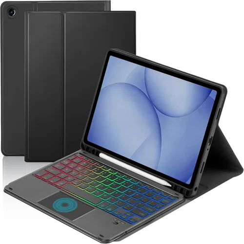 Miniatura 13 de MePadKey Funda de teclado con panel táctil para Samsung Galaxy Tab A11 Plus/A9 Plus 2025/2023 de 11 pulgadas, teclado de carga tipo C con Azul
