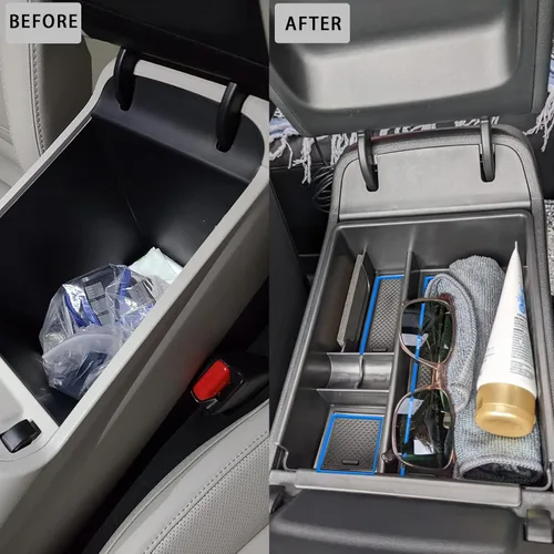 Miniatura 4 de HGWEI Organizador de consola central Compatible con Hyundai Tucson y Santa Cruz 2022-2024 & 2022-2026 Accesorios interiores Caja de almacenamiento