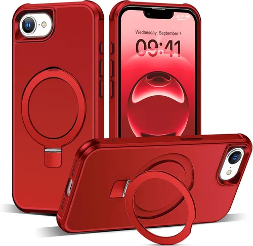 Miniatura 59 de SKYLMW – Funda compatible con iPhone 12 Pro Max y iPhone 13 Pro Max con soporte magnético invisible tipo anillo, fundas translúcidas para teléfonos