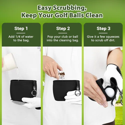 Miniatura 4 de MOSTY Golf Club & Ball Cleaner Bag,Durable Golf Club Cleaning Kit and Ball Washer Pouch,Club Cleaner for Golf Bag, Golf Gifts for Men Women Golfers