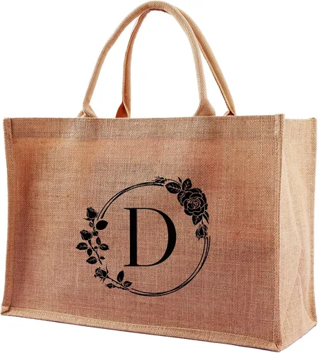 Miniatura 10 de A-Z - Bolsas grandes con iniciales con monograma para mujeres, regalos de agradecimiento para profesores, madres para el día de la madre