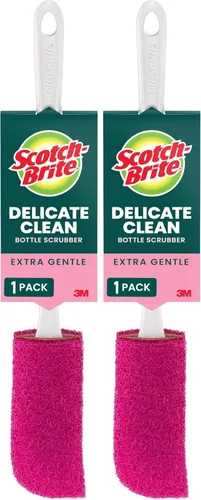 Scotch-Brite Limpiador de botellas de agua, seguro en vidrio, plástico y acero inoxidable (paquete de 2)