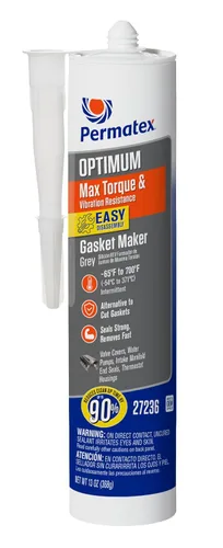 Miniatura 9 de Permatex 22074 Ultra Grey Rigid High-Torque RTV Fabricante de Juntas de Silicona, Seguro para Sensores y No Corrosivo, Para Aplicaciones de Alto Par