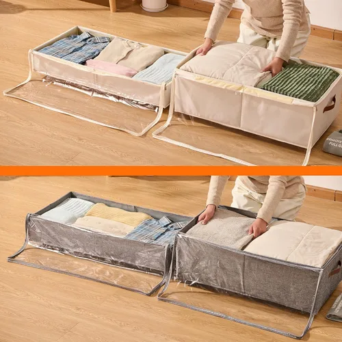 Miniatura 6 de Almacenamiento debajo de la cama de 6 pulgadas con ruedas, paquete de 2, contenedor de almacenamiento de zapatos debajo de la cama con tapa
