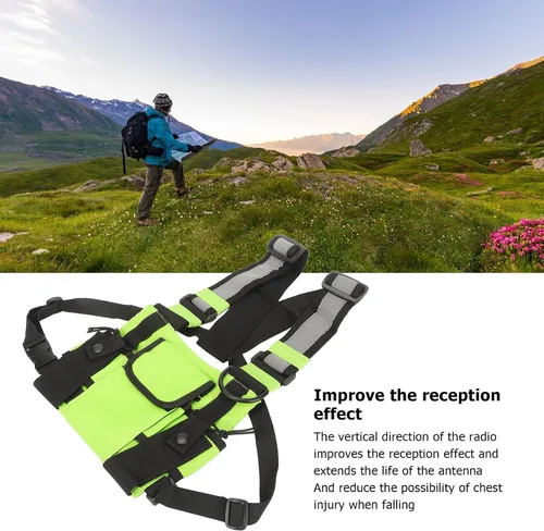 Miniatura 3 de Bolsa de arnés de radio en el pecho, radio universal de dos vías Walkie Talkie para buscar elementos esenciales, bolsa táctica Oxford para el pecho