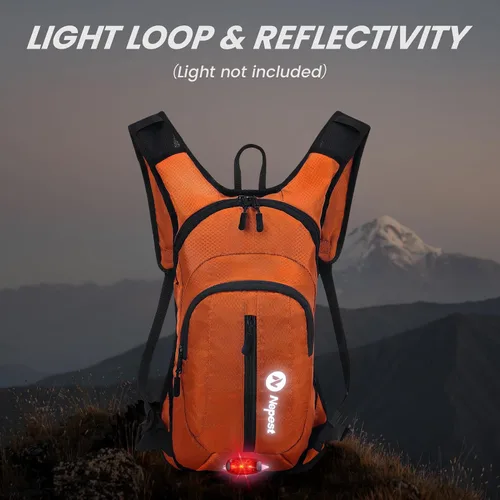 Miniatura 2 de Nepest Hydration Pack Backpack for Women & Men, Lightweight Water Backpack with 2L Water Bladder for Hiking Cycling Running Biking Naranja