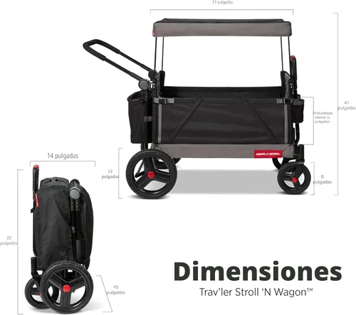 Miniatura 4 de Radio Flyer - Vagón para niños, cochecito de bebé, juguetes para exteriores para niños de 1 a 3 años, carrito rodante, carrito de playa con ruedas