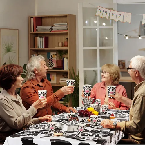 Miniatura 4 de Potchen 452 piezas temáticas de suministros de fiesta para 50 invitados, platos de papel, servilletas, vasos, manteles, cubiertos y pajitas