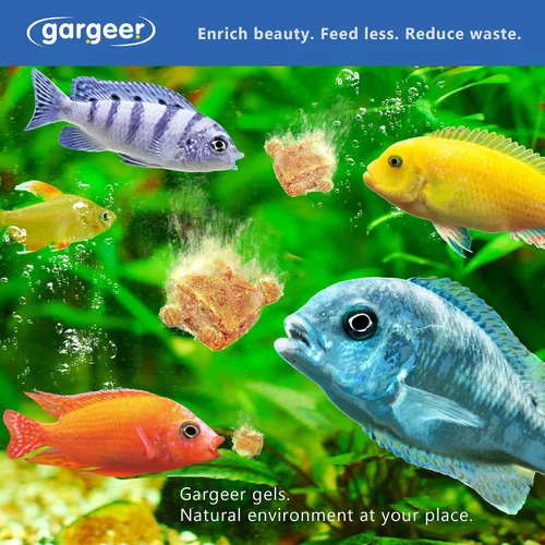 Miniatura 6 de Gargeer Alimento de pescado cíclido africano de 3 onzas para criadores avanzados. Dieta completa de gel cíclidos africanos para jóvenes y adultos.