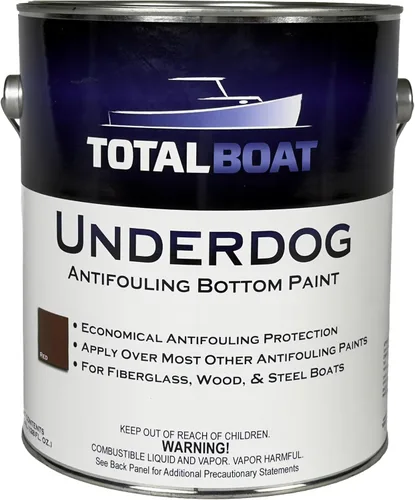 Miniatura 10 de TotalBoat Underdog - Pintura marina antiincrustante para fondo de barcos de fibra de vidrio, madera y acero (negro, galón)