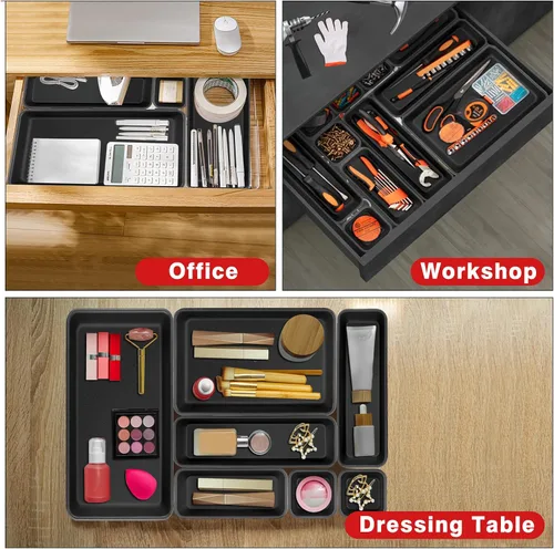 Miniatura 4 de Takytao【48Pcs】【5 Tamaños】Organizador de Caja de Herramientas, Juego de Divisores de Bandeja Organizadora de Cajones, Almacenamiento de Herramientas