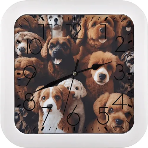 Miniatura 23 de 10" Square Modern Wall Clock,Ancient Egypt Print Kitchen Clocks Wall Battery Operated,Silent Non Ticking Unique Funny Cute Wall Clock for Living