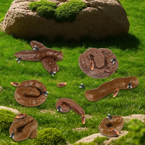 Miniatura 5 de 7 piezas falsas realistas falsas broma de turd popa, juguetes de broma de caca de perro falsa para Halloween, suministros de fiesta de broma del día