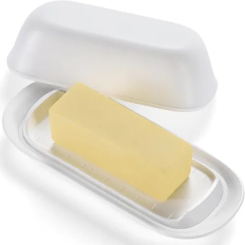 Miniatura 6 de Hekeieon - Mantequillera con tapa, recipiente de mantequilla, fácil de servir, contenedor de mantequilla para mantequilla de la costa este y oeste