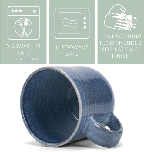 Miniatura 4 de Elanze Designs Glossy Reactive Glaze - Taza grande de 17 onzas líquidas para cocina, de grado alimenticio, cerámica de grado alimenticio, taza
