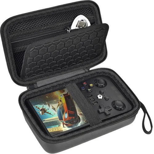 Miniatura 12 de PAIYULE Travel Case Compatible with RG353V/ RG353VS/ R36S Retro Handheld Game Console, Handheld Emulator Storage Holder Organizer, Android Game Beige
