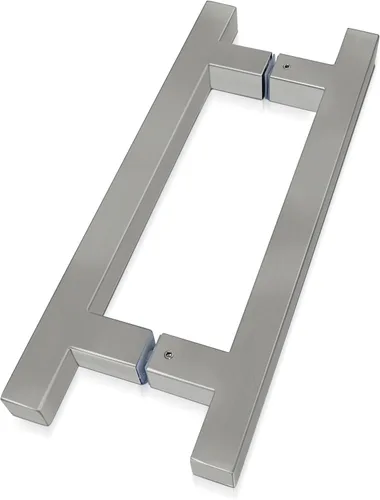 CKB Manija de puerta de ducha con forma de escalera de 8 pulgadas, tirador de puerta de ducha trasero compatible con vidrio de 1/4 a 1/2 pulgadas de