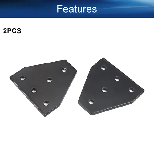 Miniatura 3 de aleación de aluminio en forma de T placa de unión exterior 2.36 pulgadas x 2.36 pulgadas x 0.16 pulgadas (largo x ancho x alto). Con soporte