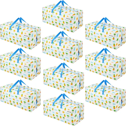 Miniatura 33 de VENO Paquete de 2 bolsas de mudanza, correas de mochila, mudanza, cajas de almacenamiento universitario, con tapas, resistentes, extragrandes, asas