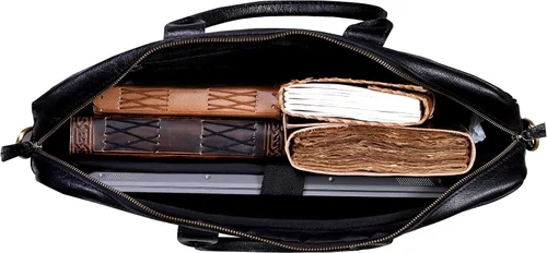 Miniatura 5 de Maletín de piel de 18 pulgadas para ordenador portátil, bolsas de mensajero para hombres y mujeres, la mejor bolsa de oficina, escuela, universidad