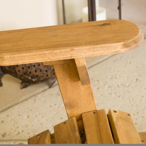 Miniatura 3 de Sillas Adirondack plegables teñidas naturales, sillas de terraza al aire libre, sillas de patio, con reposapiernas extensible para piscina, Teñido