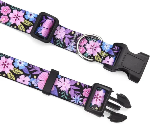 Miniatura 4 de Mihqy Collar para perro con patrones geométricos florales tribales bohemios - Collar de estilo étnico suave ajustable para perros pequeños, medianos