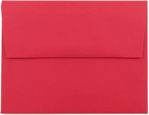 Miniatura 19 de JAM PAPER Sobres de invitación de colores A7 - 5 1/4 x 7 1/4 - Rojo Reciclado - Paquete de 50 (Pack of 50)