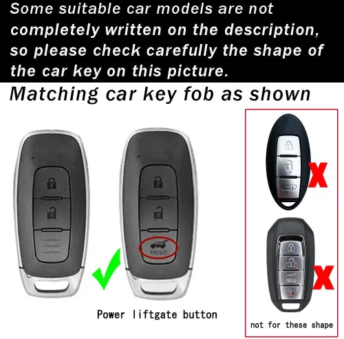 Miniatura 2 de ontto Llavero de 3 botones compatible con Nissan Ariya Pathfinder Kicks X-Trail Rogue 8 Gen New Teana 2022 2023 Car Assessores Funda de cuero