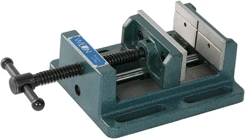 Morsa de banco de perfil bajo Wilton para prensa de perforación, 4" de ancho de mandíbula, 4" de apertura de mandíbula, 1-1/2" de profundidad de