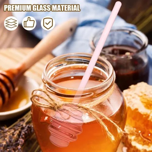 Miniatura 2 de Kichvoe Varilla de agitación de miel transparente de 5.74 pulgadas en espiral para uso doméstico, jarabe de mermelada, mezcla de té, herramienta