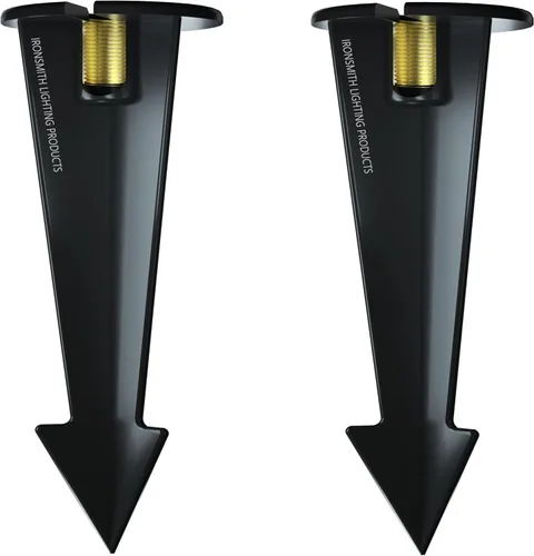 Miniatura 11 de Estaca de luz para exteriores de 8 pulgadas en acabado negro – Soporte de picos de lámpara, uso universal, materiales de resina, cable lateral